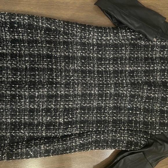 Michael Kors Metallic Tweed and Faux Leather Jacket/Coat - Picture 8 of 9